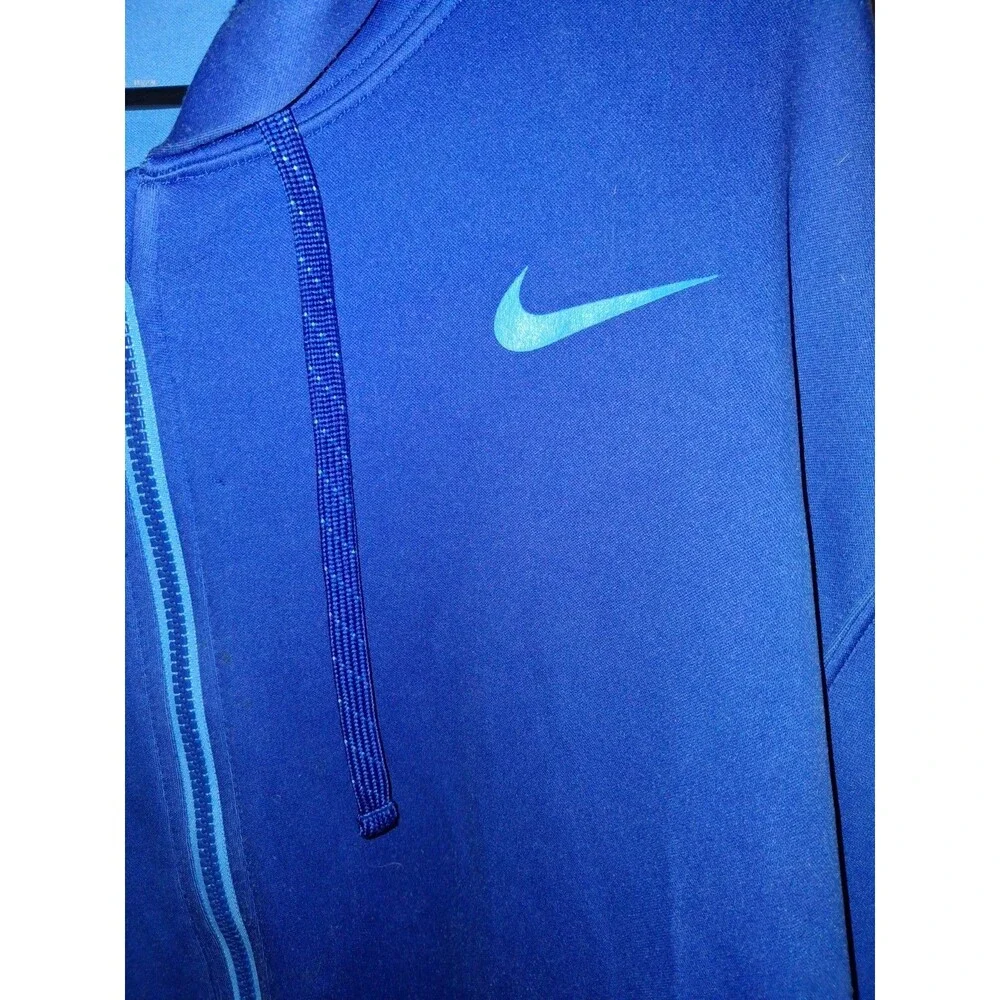 Nike Dri-FIT Full Zip Hoodie Jacket Men's 2XL Blue Athletic Training Sweatshirt